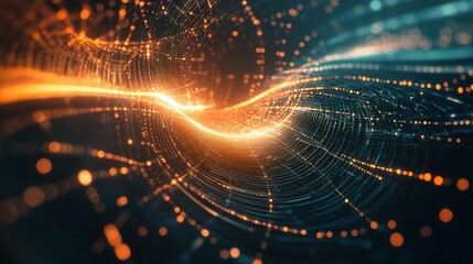 Poster - Abstract Futuristic Design with Glowing Lines in Motion