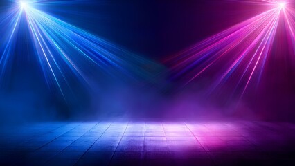 Wall Mural - background smoky texture in blue, purple and pink colors. dark scene with neon lights and spotlights