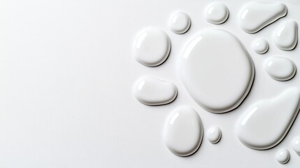 Poster - Abstract White Drops: A minimalist and modern background with textured white drops, perfect for branding, beauty, and lifestyle concepts.