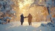 © Vladimir - Elderly couple enjoying snow.