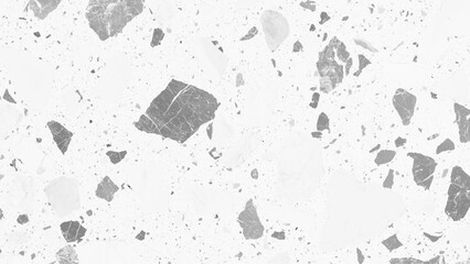 Poster - Polished terrazzo marble floor texture in black and white. Modern white and black marble terrazzo texture with abstract patterns. Exquisite white and black marble floor, a stunning display of natural 