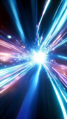 Aufkleber - Exploring the Vibrant Pathways of Subspace Travel Through Shimmering Light and Colors
