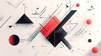 Poster - Abstract Geometric Shapes with Sharp Lines and Angles Design