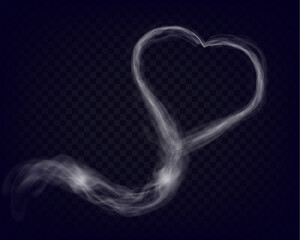 Aufkleber - Love and Valentine's Day smoke heart with a flowing smoky tail, featuring soft, ethereal patterns, perfect for romantic, abstract, and atmospheric designs.