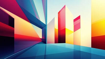 Poster - Vibrant Geometric Architecture Background in Vector Illustration