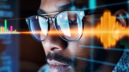 Software Developer Reviewing Live Code on Dark Monitor – Tech Clip