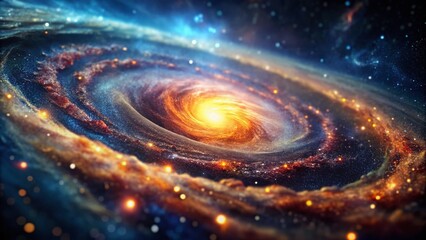 Wall Mural - cosmic spiral galaxy: tilt-shift miniature space swirl