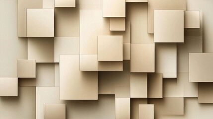 Poster - Modern Geometric Abstract Background with Squares in Soft Tones