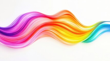 Poster - Vibrant Rainbow Colored Waves Abstract Design