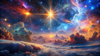 Wall Mural - experience breathtaking beauty of a nebula as celestial clouds gracefully dance, vibrant star nurser