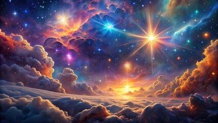 Wall Mural - experience breathtaking beauty of a nebula as celestial clouds gracefully dance, vibrant star nurser