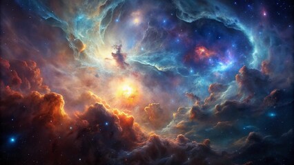 Wall Mural - experience breathtaking beauty of a nebula as celestial clouds gracefully dance, vibrant star nurser
