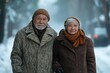 © kvladimirv - Elderly Couple in Winter Clothing Enjoying Snowy Outdoors