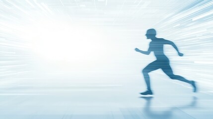 Poster - Dynamic Silhouette of a Runner in Motion with Blurred Background for Fitness Themes