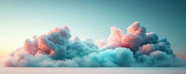 Canvas Print - Soft abstract background concept. Colorful clouds in a serene sky during sunset, capturing the beauty of nature's artistry.