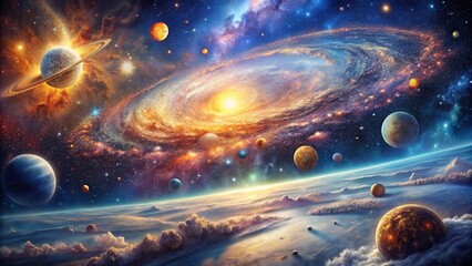 Wall Mural - immerse yourself in enchanting and awe-inspiring beauty of boundless cosmic universe, filled with en