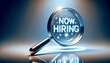 © Colors of Earth Co. - Magnifying glass highlighting job opportunities with phrases like ‘now hiring’ and ‘new job’ for career searches