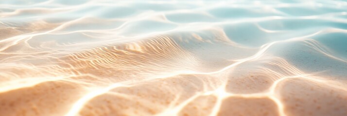 Poster - Sunlight filters through the rippling water, creating mesmerizing patterns on the sandy seabed, evoking a sense of tranquility and the beauty of nature's interplay of light and water