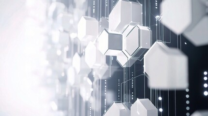 Poster - Abstract Geometric Hexagonal Pattern in White and Grey Background