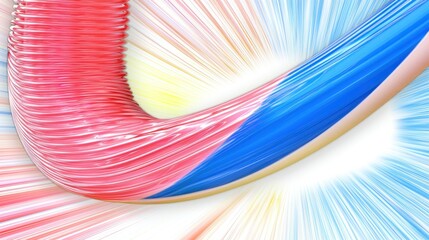 Poster - Abstract Swirling Colors: A Symphony of Red, Blue, and White