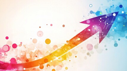 Poster - Abstract Technology Background with Rising Arrow and Colorful Elements