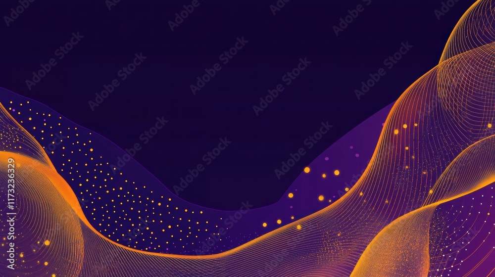 Abstract orange and purple wave background.