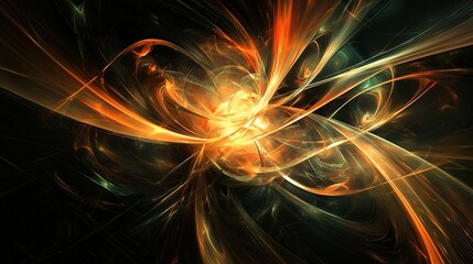 Poster - Abstract Glowing Lines and Shapes on a Digital Background