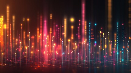 Poster - Vibrant Abstract Technology Background with Digital Data Points