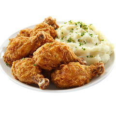 Wall Mural - Crispy Fried Chicken Drumsticks with Creamy Mashed Potatoes