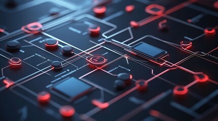 Poster - Business Process Automation Flowchart Concept with Modern Design