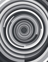 Poster - Abstract grayscale concentric circles design art