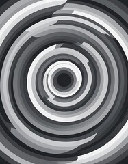 Poster - Abstract grayscale concentric circles design art
