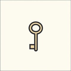 Poster - Simple Line Art Illustration Of A Key