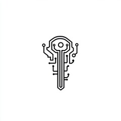 Poster - Abstract Circuit Key Design Digital Technology Icon