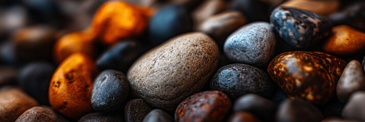 Poster - Close-up of colorful, smooth stones.