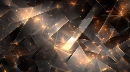 Poster - Abstract Geometric Background with Technological Elements and Lights