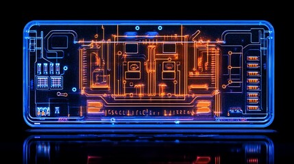 Aufkleber - Glowing circuit board inside transparent phone.
