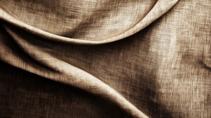 Leinwandbilder - Close-up of draped beige fabric with subtle texture and folds.