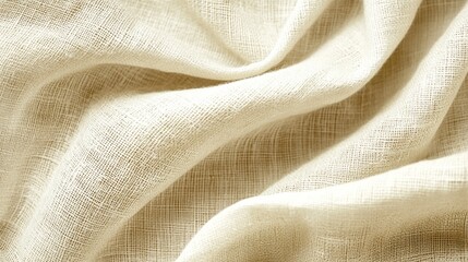 Leinwandbilder - Close-up of creamy beige fabric with soft, flowing waves and subtle texture.