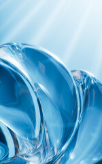 Poster - Abstract semicircular glass curve background, 3d rendering.