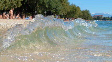 Wall Mural - Splashing ocean wave.