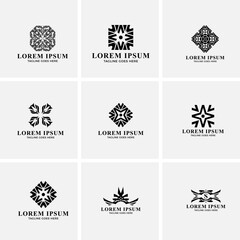 Wall Mural - Luxurious geometric logo design collection