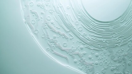 Poster - Abstract teal background with embossed circular pattern resembling a microscopic view or circuit board.