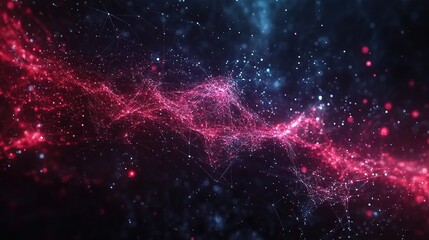 Poster - Abstract Technology Background with Digital Data Flow and Light Effects