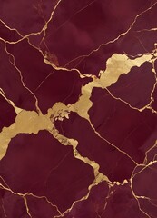 Wall Mural - Burgundy and gold marble texture