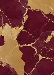 Wall Mural - Burgundy and gold marble texture