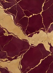 Wall Mural - Burgundy and gold marble texture