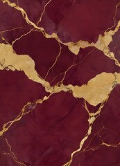 Wall Mural - Burgundy and gold marble texture
