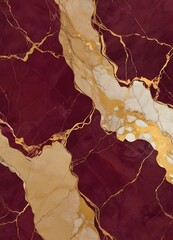 Wall Mural - Burgundy and gold marble texture