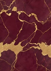 Wall Mural - Burgundy and gold marble texture